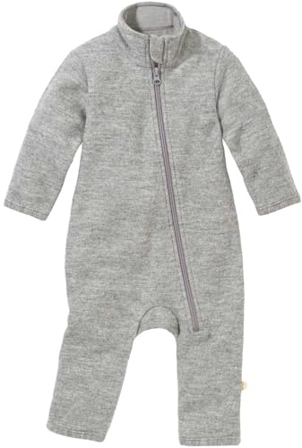 Disana WALK-ANZUG Kinder-Overall Wollwalk Reißverschluss | 100% Bio-Merinowolle | Frühjahr Sommer Herbst | Kinnschutz | Baby Kleinkind Unisex | Made in Germany | GOTS IVN Best | Grau Gr. 74-80