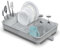 Extendable Dish Drainer Rack Expandable Dish Draining Rack with Removable Cutlery Holder Adjustable Dish Draining Board Rack with Swivel Drainage Spout Space-Saving Kitchen Drying Rack Light Grey