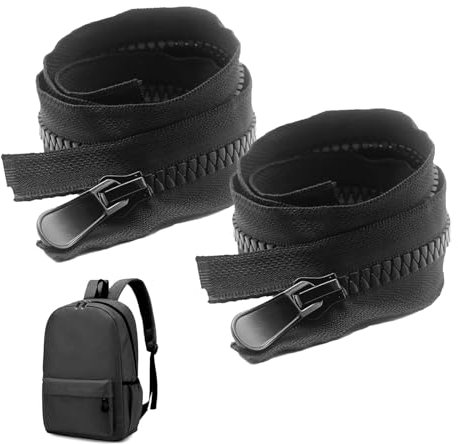 2 Pcs ReißVerschluss Jacke 70cm Teilbar Langer SpiralreißVerschluss 2 Wege Teilbar Schwarz Reissverschluss Sanftes Gleiten FüR NäHen MäNtel Jacken Taschen (Schwarz)