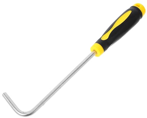 Alipis Manhole Cover Hook: 12 Inch Heavy Duty Lifting Hook with Rubber Handle - Door Lifter for Manhole Covers Septic Tanks Storm Drains Lifting Moving and Pulling Tool