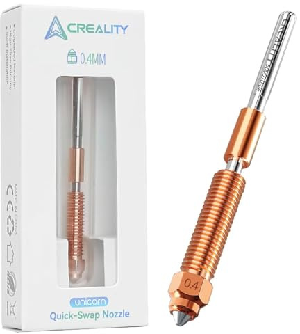 Creality K1/K1 MAX/K1 SE/K1C/K2 SE Düse, Upgrade Unicorn Quick-Swap 3D-Drucker-Düsensatz, Original K1-Serie Kupferlegierung und gehärtete Stahl-Düse für Ender 3 V3/V3 Plus/V3 KE/V3 SE (0,4 mm)
