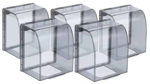 Anneome 5 Stück Wasserdichte Steckdosenschutz Abdeckung für Außen und Innen Kompakt Leicht Schutz vor Feuchtigkeit und Schmutz Geeignet für Flache Steckdosen und Lichtschalter