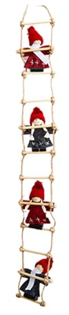 Kletternder Weihnachtsmann 4 Puppen Weihnachtsmann Der auf Leiter Klettert Ornament für Weihnachtsdekoration zum Aufhängen Weihnachtsmannpuppe für Weihnachtsbaum Kamin (Rot)