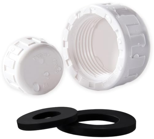 32mm Blanking Cap with Washer, 2 Pcs Appliance Sink Trap & Waste Trap, Waste Pipe Cap with Rubber Sealing Rings, Sink Blanking Cap Seals for Washing Machine, Plumbing Fittings Dishwasher(1.25 Inch)