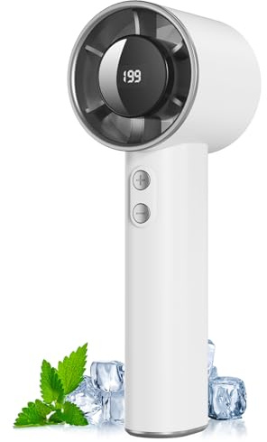 Mini Ventilador Portátil de Mano,3000mAh Mini Ventilador de Mesa Recargable | 1-199 Velocidades,Hasta 13h,Ventiladores Pequeño USB con Pantalla LED,Inalámbrico Fan para Viajes,Oficina,Exterior