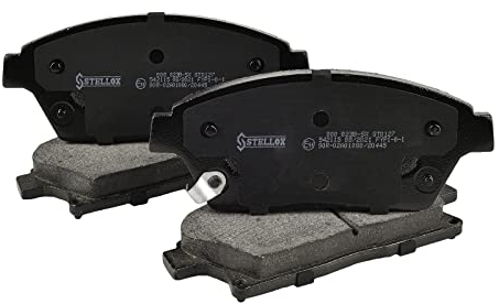 STELLOX 000 023B-SX Bremsbelagsatz, Scheibenbremse (4 Stücke) – Mit Akustischer Verschleißwarnung – Mit Anti-Quietsch-Platte – ECE-R90 Zertifizierung – vier Bremsbeläge pro Set – Für PKW