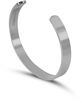 Herren Armreif Edelstahl Silber Modische Armspange massiv 316L Stahl robust größenverstellbar Silberarmband | Männerschmuck mit Geschenkbox (silber, matt)