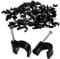 Round Black 12mm Cable Clips Secure Fastenings Cables LARGE [100 Pack]