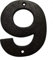 Cast Iron House & Door Numbers 0-9, A-E - Available in Black and Brown (9, Black)