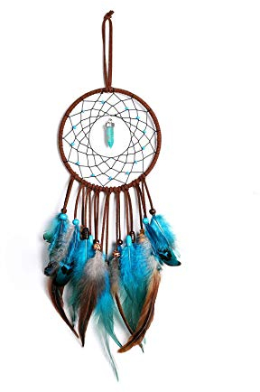 Traumfänger Handgemachte Feder Dreamcatcher Handwerk Türkis Dreamcatcher für Mädchen Kinder Schlafzimmer Wandbehang Dekoration Segen Geschenk