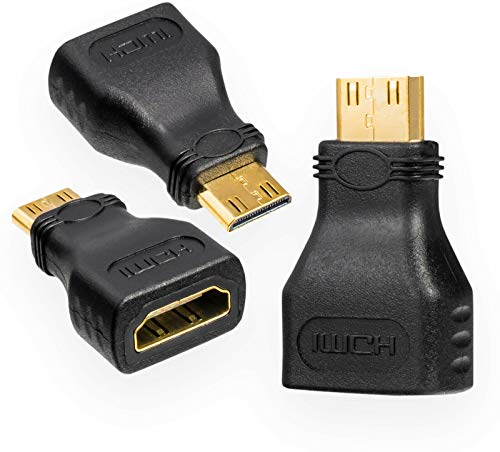 mini HDMI Adapter - HDMI-A Buchse/HDMI-D Stecker Micro Konverter vergoldete Anschlüsse HDMI Kabel 3D, Full HD, 1080p, HDR, Highspeed Ethernet kompatibel mit PC Notebook Kamera Raspberry - 1 Stück