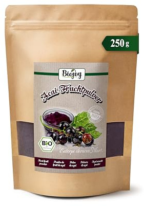 Biojoy BIO-Acai Pulver (250 g), Acai Beeren gefriergetrocknet und fein gemahlen (Euterpe oleracea Mart.)
