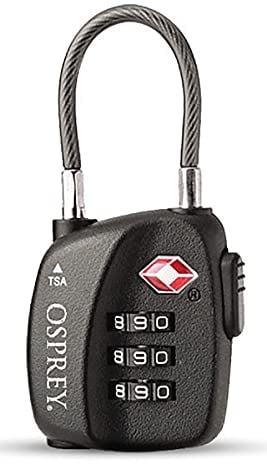 Osprey Europe TSA 3 Dial Cable Lock Unisex Black - O/S