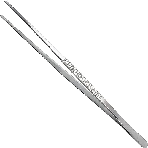 MMOBIEL Pinzetta da Cucina in Acciaio Inox - Pinza da Cucina Extra Lunga da 30,5cm con Punta Seghettata di Precisione per la Cucina, la Pulizia dell'Acqua, i Lavori in Giardino ECC.