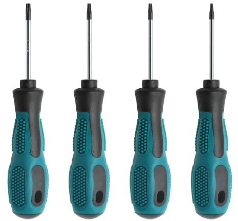 LDEXIN 4 Stück Torx-Schraubendreher-Set Magnetische Stern-Schraubendreher T6 T8 T9 T10, Reparaturwerkzeug für Handy Computer