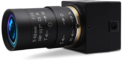 Hotpet 8MP 10X Optical Zoom USB Camera, 5-50mm Manual Focus Lens Webcam 2448P USB Camera with IMX179 Sensor, Industrial Web Camera Support OpenCV for Linux Windows Android Mac, Plug&Play, UVC