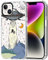 MOSNOVO Case for iPhone 14, [Buffertech 6.6ft Military-Grade Drop Protection] [Anti Peel Off Tech] Clear TPU Bumper Phone Case Cover Design - UFO