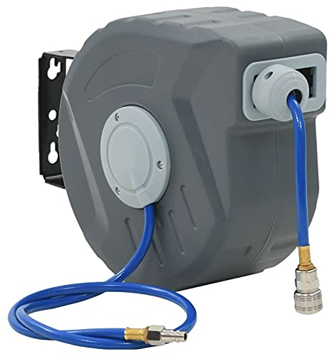 Yumeng Automatischer Druckluft-Schlauchaufroller 3/8 12 m, Luftschlauch Aufroller, Druckluftschlauch Abroller, Druckluft Aufroller, Wandschlauchhalter, Reifenentleerer