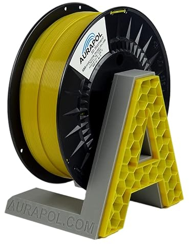 AURAPOL Filament 1.75 PLA mit +/- 0,02 mm Genauigkeit (1kg, gold/hongifarbe) - Biologisch abbaubares 3D Drucker Filament aus PLA - Druckmaterialien kompatibel mit den meisten Druckern