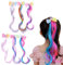 6PCS Haarverlängerung Clips Einhorn Haarschmuck Mädchen Bogen Prinzessin Haarspangen Bunte Haarsträhnen Haarteile Synthese Party Ankleiden