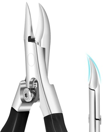 Toe Nail Clipper for Thick and Ingrown Toenails,Professional Nail Clippers Podiatrist Toenail Nipper for Senior,Toenails Treatment Tool,with Stainless Steel Sharp Blades,Buckle (Black)