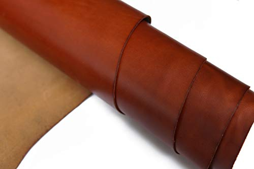 Echtlederblätter für Lederhandwerk - Vollnarben-Büffellederquadrate - ideal für Schmuckherstellung, für Lederhandwerk, Handwerk Werkzeug Nähen Hobby Werkstatt Basteln Leder (6x12, Tan)