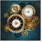 Steampunk Stoffservietten, 4 Stück, goldene Uhr, wiederverwendbar, waschbar, für Küche, Esstisch, Servietten für Zuhause, Abendessen, Hochzeit, Bankett, Party, 50,8 x 50,8 cm