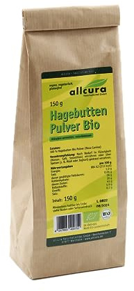 Hagebuttenpulver Bio 150 g | 100% Reines Hagebuttenpulver (Rosa Canina) | Aus kontrolliert biologischem Anbau | Vielseitig für Smoothies, Shakes & Müsli