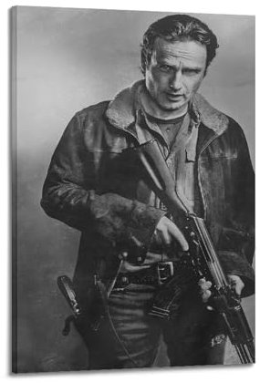 TWFSRXVWTS Poster, Motiv: The Walking Dead, TV-Charakter, Rick Grimes, dekoratives Gemälde, Leinwand, Wandposter und Kunstdruck, moderne Familienschlafzimmer-Dekoration, Poster, 60 x 90 cm