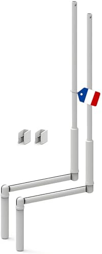 Manivelle Complète Blanche Volet Roulant Manuel 130 cm - Lot de 2 | Livrée montée prête à poser, poignée ergonomique, sortie ronde ø12 mm (9,4 int.), remplace canne ou manche usée