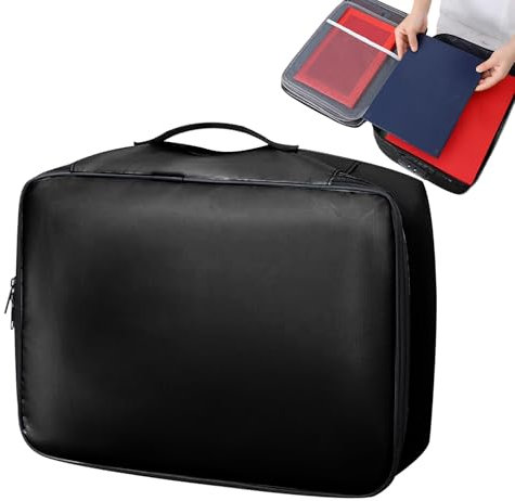 Feuerfeste wasserdichte Box – Aktenschränke | Tragbarer Aktenschrank mit Griff und Schloss, wasserdicht für Zuhause und Schule