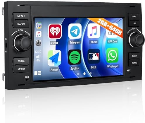 SIXTOP 2+64G Android 13 Car Stereo for Ford Transit 2007-2012, Fiesta 2006-2008, Focus 2005-2008, Kuga 2008-2011, 7 Touch Screen Car Radio with CarPlay Android Auto GPS RDS FM Bluetooth Mirror Link
