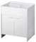 Meuble buanderie Double Porte PVC avec Vasque bac à Laver polypropylène 80x50 Blanc