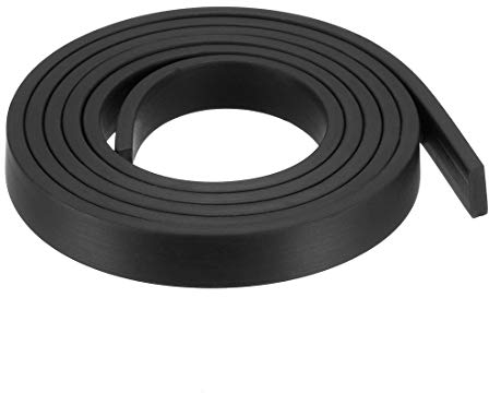 sourcing map Gummidichtung Gummistreifen Massiver Rechteck 10mm Breit, 3mm Dick, 1 Meter Lang, Schwarz