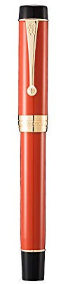 Jinhao Classic Füllfederhalter orange rot Zelluloid, mittlere Spitze mit Konveter und Stifteetui Set
