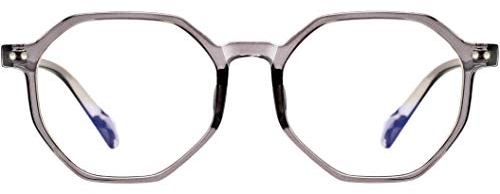 ATTCL Damen Blaulichtfilter Brille Blockieren Blaue Licht von PC, TV und Handy ohne sehstärke Computerbrille BL6688 Transparent+grey