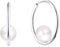 JO WISDOM Perlenohrringe Silber 925 1.5 * 20MM Creolen Hängend Ohrringe mit 7MM Weiß Perlen，Hochzeitsohrringe für Frauen,Schmuck für Frauen