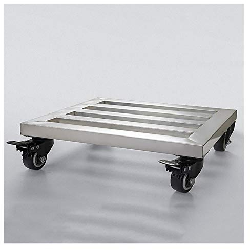 Pflanzenroller Eckig Metall,Eisenpflanze Caddy Mit Rädern, Hochleistungs-Metallpflanzen-Topf Mit Walzrädern Innen/Im Freien, Quadratische Eisenpflanze Dolly-Halter-Walzschale-Untersetzer