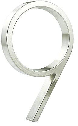HASWARE Panneau De NuméRo De Maison Flottant: 5 Pouce (12cm) Signalisation De Porte Moderne – Frappant Pour Les Chiffres D'Adresse De Rue (9, Argent)