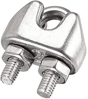 sourcing map 8 Stück Drahtseilklemme 304 Edelstahl für 2mm Durchmesser Kabel
