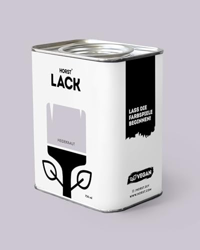 Horst Lack Heidekraut matt 0,75L - Wetterfester Möbel-Lack für Holz, Metall & Kunststoff - Hohe Deckkraft - Geruchsneutral- Spritz- & Tropffrei - Vegan - Lila