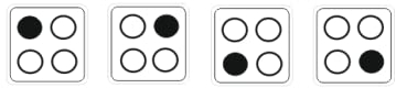 Generisch 1 Set of 4 Hob Symbol Stickers (R93) (White Background with Black Symbols, 1.4 x 1.4 cm)