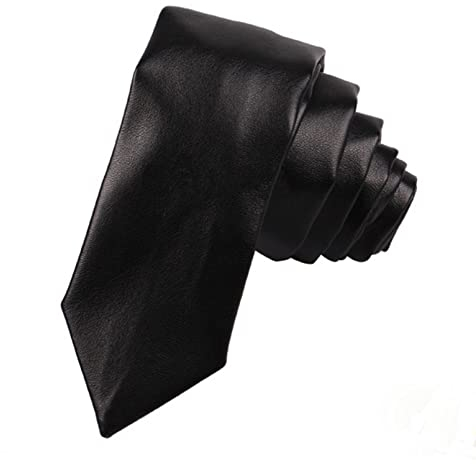 BAJIE Herren Krawatte Pu Leder Krawatte 6 Farben Außenhandel Schmale Version Leder Krawatte 5.5cm Formale Business Krawatte