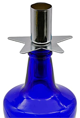POMMERNTRAUM ® | 2-er Set!!! Flaschenkerzenhalter Flaschenaufsatz Weinflaschenaufsatz (Silber)