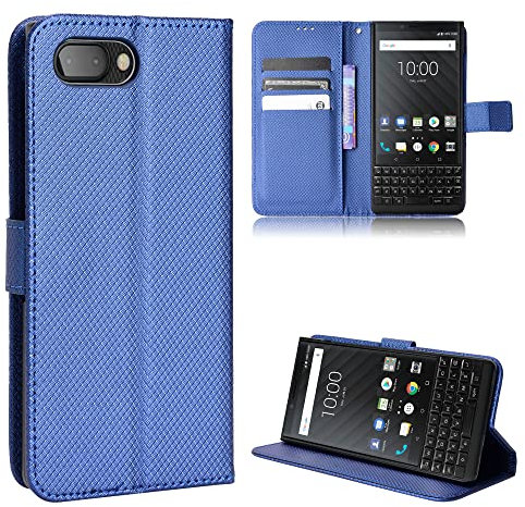 BAILI Lederhülle für BlackBerry Key2 Hülle, Flip Case mit Kartenfach Stand, Diamant Tasche Cover Etui Handyhülle für BlackBerry Key2, Diamant05