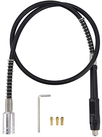 Power Drill Extension Shaft, 42 Inch Flexible Shaft Extension Chuck Grinder Attachment with 1.5mm 2.3mm 3.2mm Chuck and 1 Wrench ​for Rotary Grinder Tool