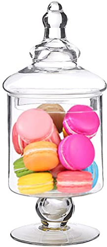 Bocal Décoratif en Verre,Bocaux d'Apothicaire en Verre,Bocal a Bonbon Décoratif,Bocal à Biscuits Buffet,Pot De Bonbons en Verre Clair,pour Stockage de Bonbons, Mariage, Fête, Centre de Table
