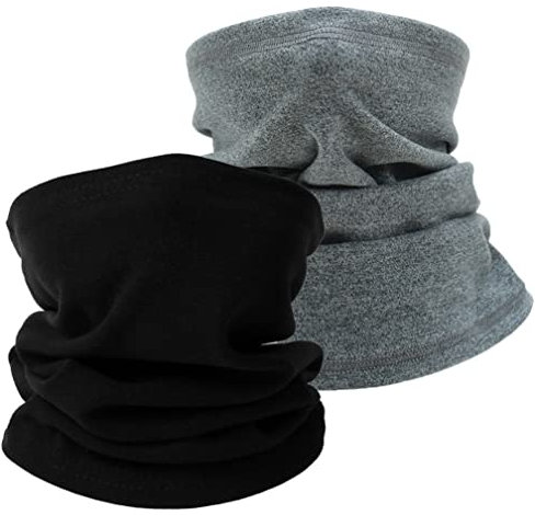 ehsbuy Winter Neck Warmer Snoods for Men Women Fleece Neck Gaiter Windproof Cold Weather Ski Face Scarf for Sports Running Cycling