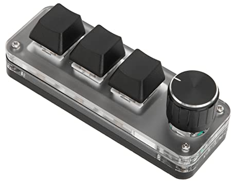 Mini Tastiera Macro Personalizzabile a 3 Tasti, Tastiera da Gioco con Programmazione USB Portatile con Hot Swap, Tastiera da Gioco Meccanica Retroilluminata RGB per Ufficio, Giochi, Musica, Media