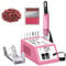 Nail Drill Machine,30000 RPM Electric Nail Files Professional, Portable Electric Manicure Drill for Acrylic Nail Gel Nails Drill Kit for Beauty Salon and Home Use(Pink)